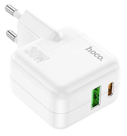    Hoco C111A Lucky, dual-port PD30W + QC3.0, White -  2