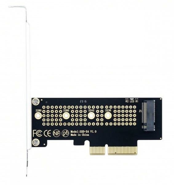  Fenvi SSD-X4, PCI-E X4,  1 x SSD M.2 ( M, NVMe),  : 2230/2242/2260/2280/ (PCI-Ex4- M.2 M-key) -  1