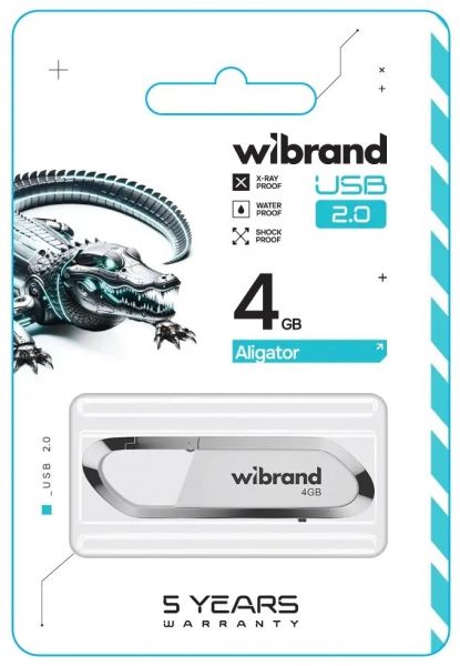 USB Flash Drive 4Gb Wibrand Aligator White (WI2.0/AL4U7W) -  2