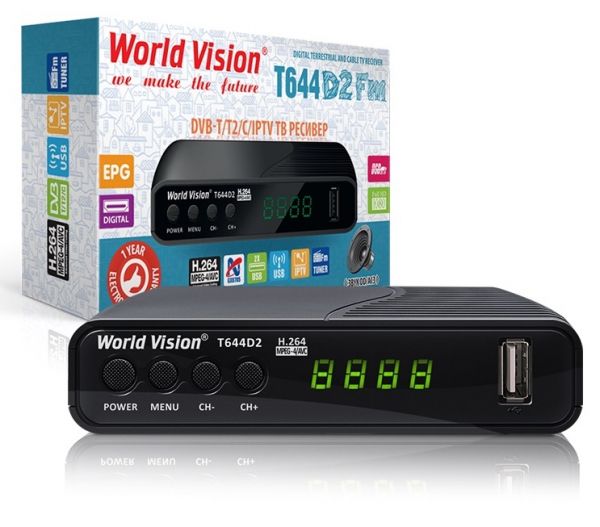 TV-   World Vision T644D2 FM, Black, H.264, AC3. DolbyDigital, DVB-T2/T/C, FM , IPTV, DLNA, Stalker, , , 2USB,   , CPU-GX6705       644xx  645x -  3