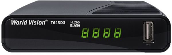 TV-   World Vision T645D3 FM, Black, H.265, AC3. DolbyDigital, DVB-T2/T/C, FM , IPTV, DLNA, Stalker,  , , 2USB,   , CPU-GX6706       644xx  645 -  1