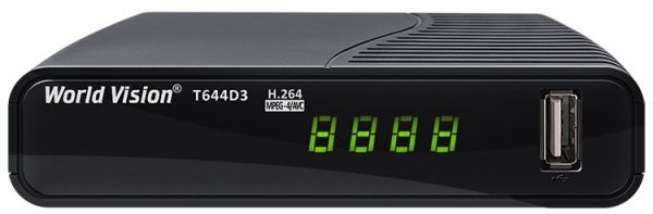 TV-   World Vision T644D3 FM, Black, H.264, AC3. DolbyDigital, DVB-T2/T/C, FM , IPTV, DLNA, Stalker,  , , 2USB,   , CPU-GX6705       644xx  645 -  1