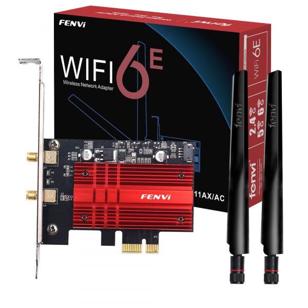   PCI-E x1, Fenvi FV-AXE3000, WiFi 6E ( 2400 Mbps), Bluetooth 5.3, Intel AX210, , 2   -  3