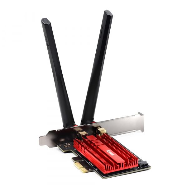   PCI-E x1, Fenvi FV-AXE3000, WiFi 6E ( 2400 Mbps), Bluetooth 5.3, Intel AX210, , 2   -  1