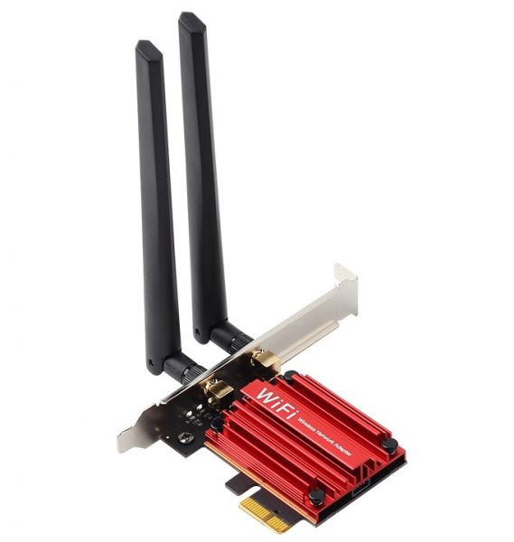   PCI-E x1, Fenvi PCE-AXE3000, WiFi 6E ( 2400 Mbps), Bluetooth 5.3, Intel AX210, , 2   -  1