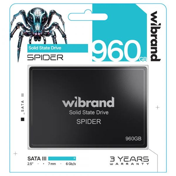 SSD  Wibrand Spider 960Gb SATA3 2.5" 3D TLC (WI2.5SSD/SP960GBST) -  2