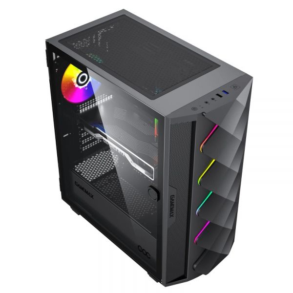  GameMax Diamond COC, Black,  , Midi Tower, E-ATX / ATX / Micro ATX / Mini-ITX, 1xUSB 3.1 / 1xUSB 2.0, . CPU - 170  / VGA - 340 , 1x120  ARGB,      -  2