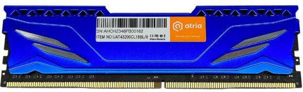 ' 8Gb DDR4, 3200 MHz, Atria Fly, Dark Blue, 18-22-22-42, 1.35V,   (UAT43200CL18BL/8) -  2