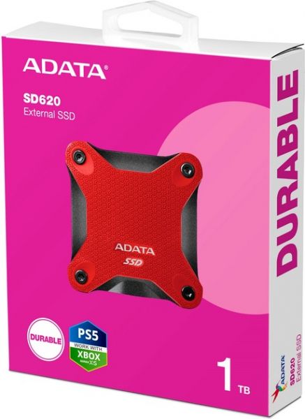   SSD, 1Tb, ADATA SD620, Red, USB 3.2, 520 / 460 MB/s (SD620-1TCRD) -  4