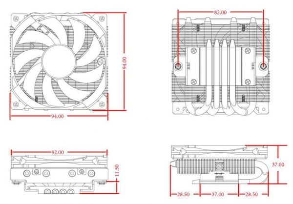    ID-Cooling IS-37-XT Black, 1x92x12 , /, Intel: 1851, 1700, 1200, 115x, AMD: AM4, AM5, 949437 , 4-pin PWM, 800200-3600RPM10%, 17~35.8dB(A) max,  95  -  7