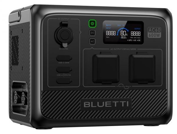   BLUETTI PowerOak AC60, Black, 600  / 403 /,  , 1xType-C (100 ), 2xUSB (5, 3), 2 x   , 2 x    230V,  LiFePO4 -  1