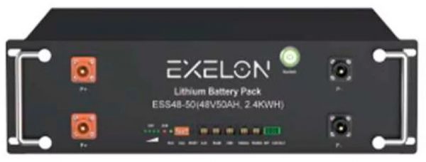      Exelon LiFePO4, 48V, 50AH, 2400Wh, 482x450x133mm, 6000 , 25,6 -  1