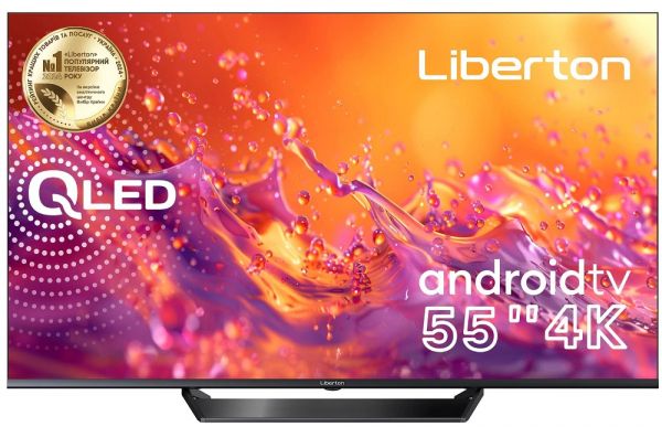  55" Liberton LTV-55Q01AT UltraHD 3840x2160 60Hz, Android TV, DVB-T2, HDMI, USB, VESA 400x200 -  1