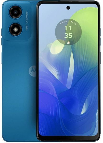  Motorola G04, Satin Blue, 2 Nano-SIM, 6.56" (1612720, IPS), Unisoc Tiger T606 (8x1.6GHz), RAM 4GB, ROM 64GB, MicroSD ( 1 ), GPS, WiFi, Bluetooth, 16Mp + 5Mp, 5000 mAh, Type-C, IP52, Android 14 (PB130045RS) -  1