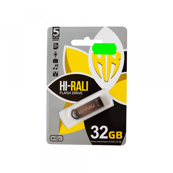   USB 32Gb Hi-Rali Fit, Silver, USB 2.0 (HI-32GBFITSL) -  1