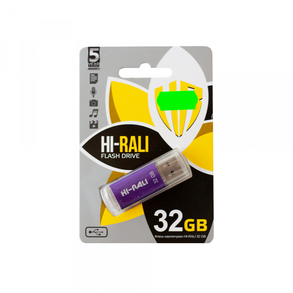   USB 32Gb Hi-Rali Rocket, Violet, USB 2.0 (HI-32GBVCVI) -  1