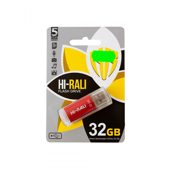   USB 32Gb Hi-Rali Rocket, Red, USB 2.0 (HI-32GBVCRD) -  1