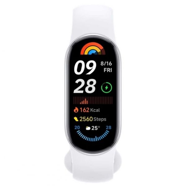 - Xiaomi Mi Smart Band 9, Glacier Silver, AMOLED  1.62" (192x490), 128Mb / 8Mb, Bluetooth 5.2, 233 mAh -  1