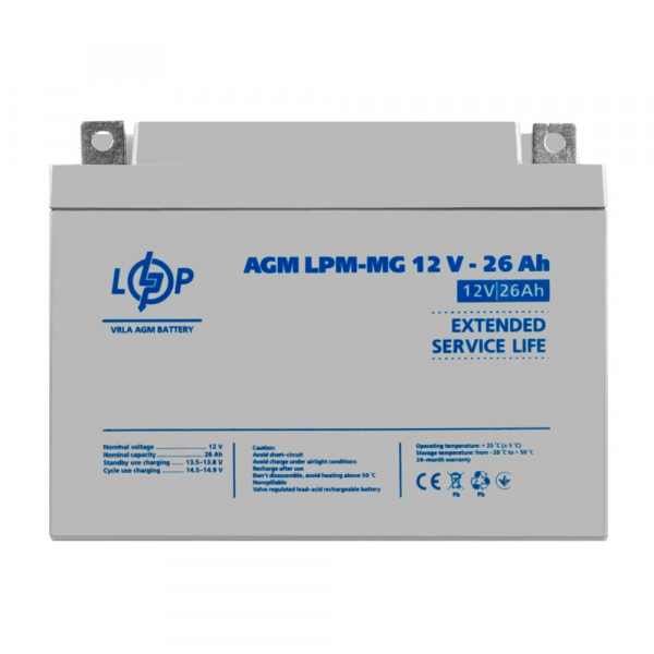    12 26 LogicPower LPM-MG 12V-26 Ah AGM , 175166125 (6557) -  1