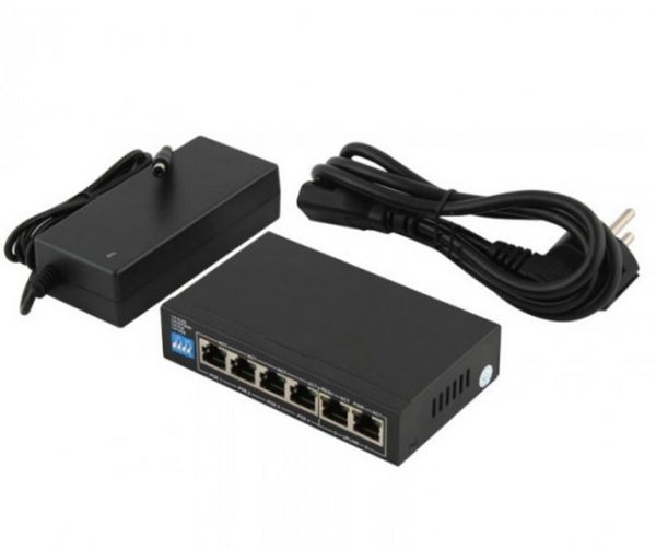 PoE  FoxGate S6004-E2-AI POE (60W), 410/100 PoE, 2100 RJ45 (Uplink), Black -  4