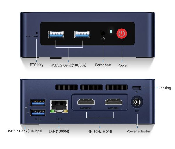  Beelink MINI S12 Pro, Black, N100 (4x3.4 GHz, 6 ), 16Gb DDR4 3200 MHz SO-DIMM, 1Tb SSD NVMe, 1x2.5" SATA, UHD Graphics, WiFi 6, Bluetooth 5.2, GLan, 4xUSB 3.2, 2xHDMI, Windows 11 Pro,  VESA   (BLMS12PN100161000BK_W6) -  2