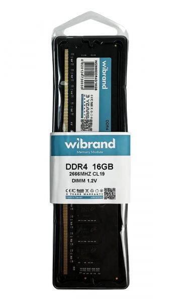  16Gb DDR4, 2666 MHz, Wibrand, CL19, 1.2V (WI2666DDR4D/16GB) -  3