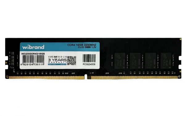 ' 16Gb DDR4, 3200 MHz, Wibrand, CL22, 1.2V (WI3200DDR4D/16GB) -  1