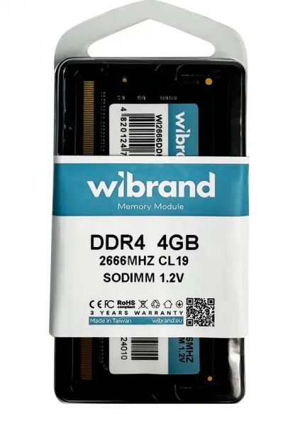  SO-DIMM, DDR4, 4Gb, 2666 MHz, Wibrand, 1.2V, CL19 (WI2666DDR4S/4GB) -  3