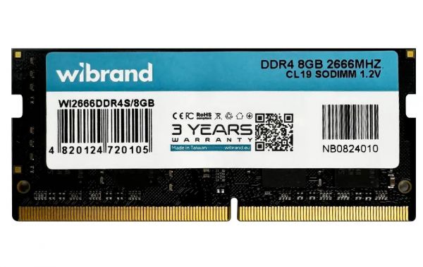 ' SO-DIMM, DDR4, 8Gb, 2666 MHz, Wibrand, 1.2V, CL19 (WI2666DDR4S/8GB) -  1