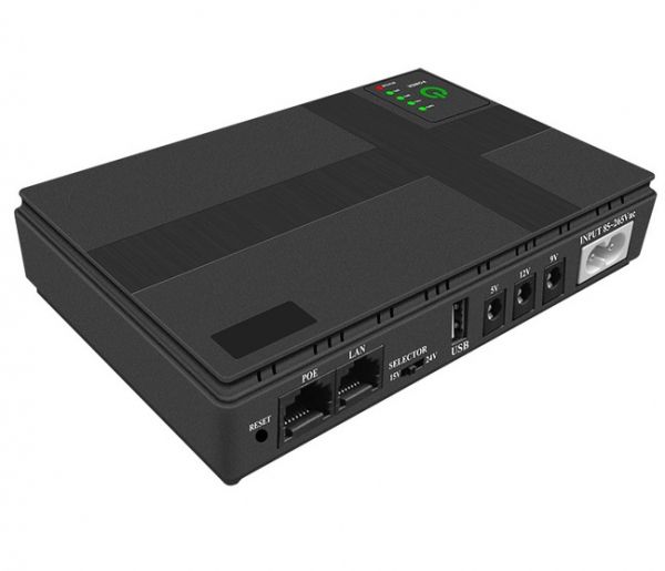      TTN DC1018P, Black, 10400 mAh (18Wh), 1xDC (12V/1A), 1xDC (9V/1A), 1xDC (5V/2A), 1xUSB (5V/2A), PoE 15V/24V -  1