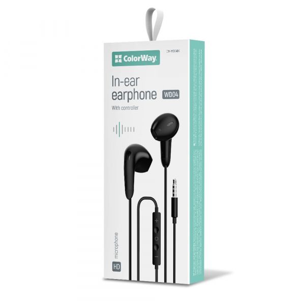  olorWay 3.5 mm Wired Earphone Sound Wave Black CW-WD04BK -  2