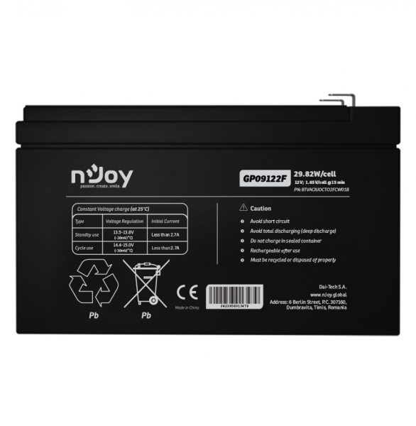      nJoy GP09122F, 12V, 9 , AGM, F2, 151x65x94 , 2.42  -  1