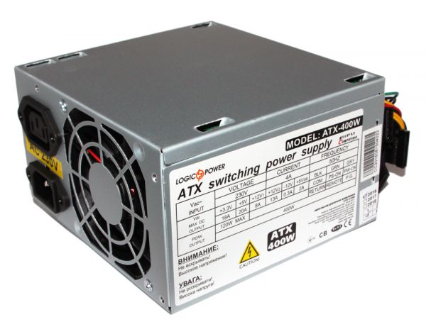   LogicPower 400W ATX-400W, 80 mm, 20+4pin, 1x4pin, SATA  2, Molex 2x4pin,   -  1