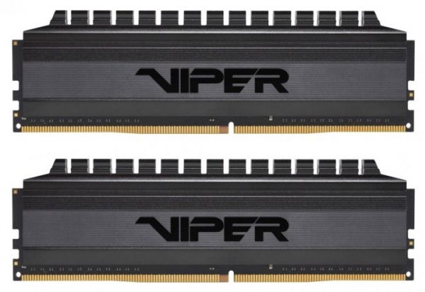 ' 32Gb x 2 (64Gb Kit) DDR4, 3200 MHz, Patriot Viper 4 Blackout, Black, 16-18-18-36, 1.35V,   (PVB464G320C6K) -  1