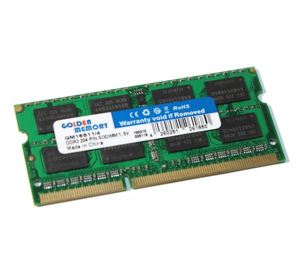  SO-DIMM 4Gb, DDR3, 1600 MHz (PC3-12800), Golden Memory, 1.5V (GM16S11/4) -  1