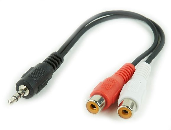  Audio DC3.5>2RCA mini-jack (M)> 2  (F) Cablexpert 0.2 m (CCA-406) -  1