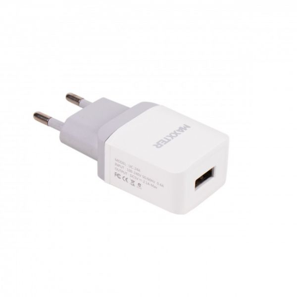    Maxxter UC-24A White, 1USB, 2.1A/5V -  1