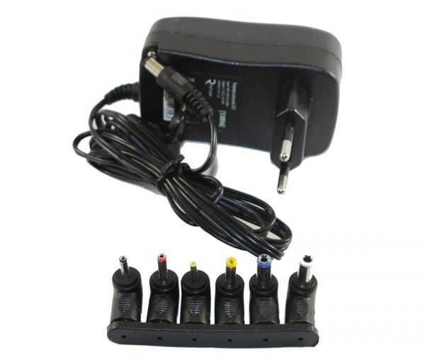  , 30W, 3-12V, 2.1A, 6 -  2.35*0.75/ 3.0*1.1/3.5*1.35/4.0*1.7 /5.5*2.1/5.5*2.5 (YT-UPS30W) -  1