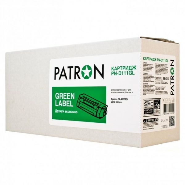  Samsung MLT-D111S, Black, SL-M2020/M2070, 1000 , Patron Green (PN-D111GL) -  1