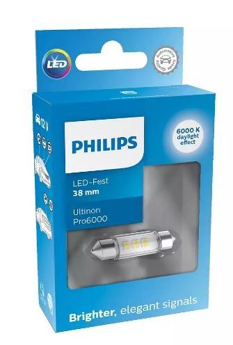  Philips 11854CU60X1 White Ultinon Pro6000 12V C5W 38mm 6000K 1pcs. blister -  1