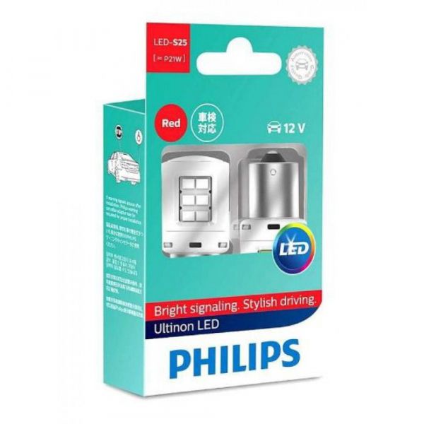  LED Philips P21W RED Ultinon 12V 11498ULRX2 (2) -  1