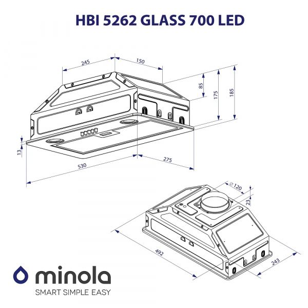  Minola HBI 5262 GR GLASS 700 LED -  9