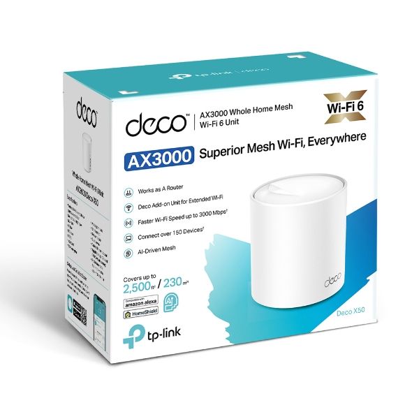  TP-LINK DECO X50 1PK AX3000 3xGE LANWAN MU-MIMO OFDMA MESH DECO-X50-1-PACK -  5