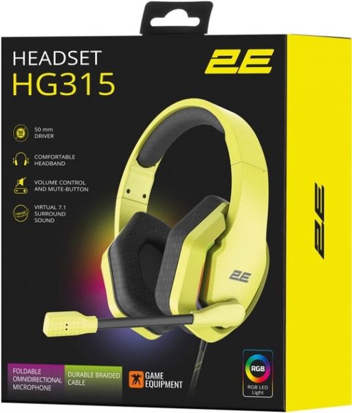  2E GAMING HG315 RGB USB 7.1 Yellow (2E-HG315YW-7.1) -  9