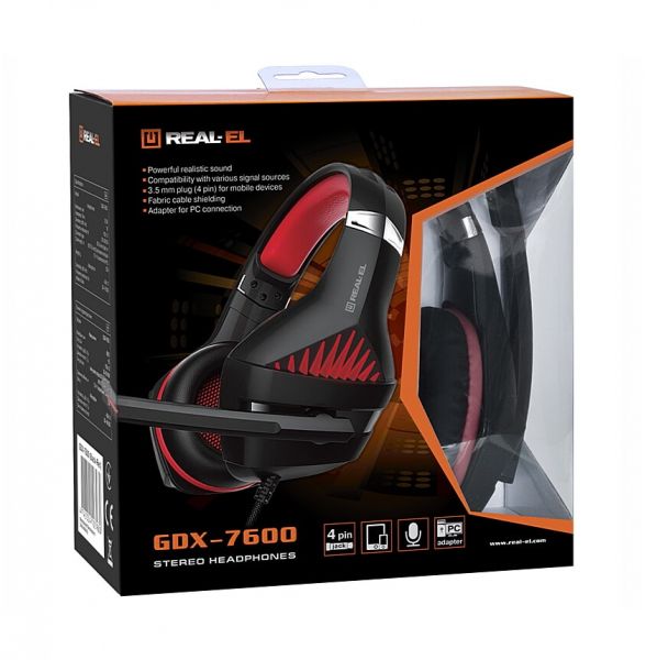  REAL-EL GDX-7600 Black-Red -  8