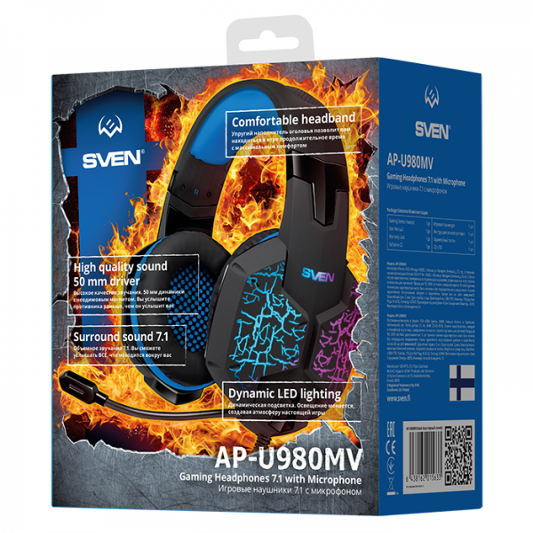  Sven AP-U980MV, Black/Blue, USB,  , USB,  7.1  -  8