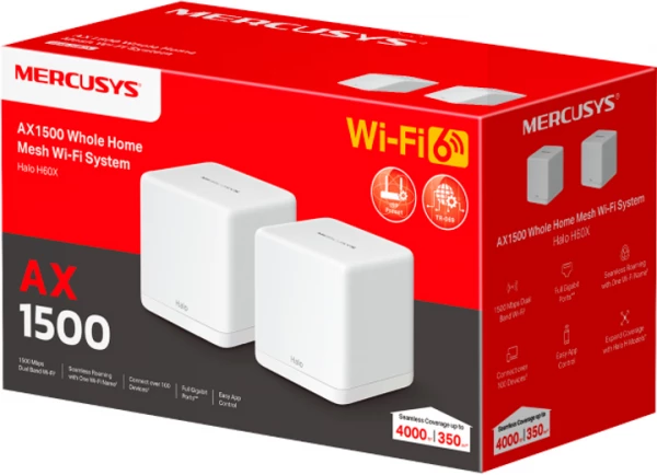  WiFi-Mesh Mercusys Halo H60X 2 (HALO-H60X-2-PACK) -  4