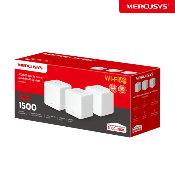  WiFi-Mesh Mercusys Halo H60X 3 (HALO-H60X-3-PACK) -  3