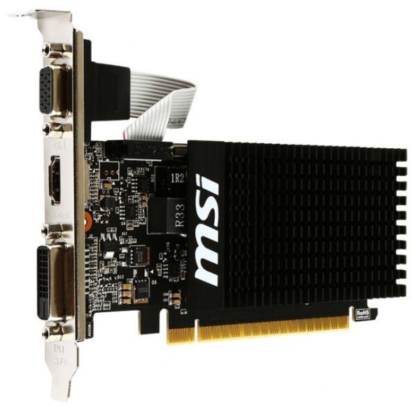 ³ MSI PCI-Ex GeForce GT 710 1024  DDR3 (64bit) (954/1600) (DVI, HDMI, VGA) (GT 710 1GD3H LP) -  1