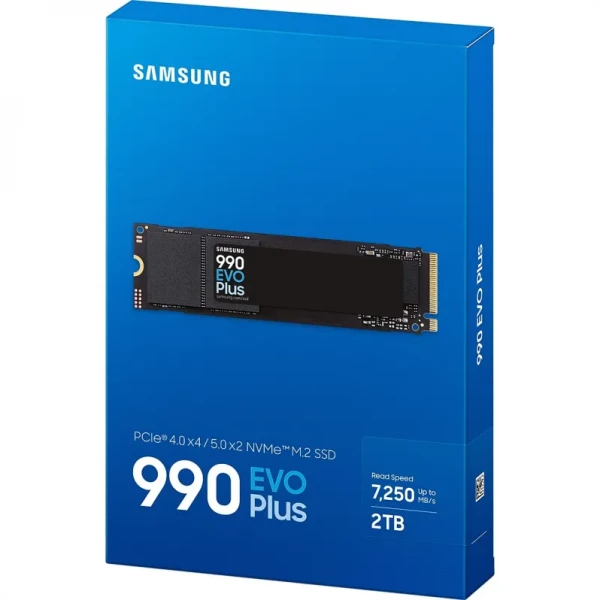   SSD 2Tb, Samsung 990 Evo Plus, PCI-E 5.0 x2, M.2 2280, 3D TLC, 7250/6300 / (MZ-V9S2T0BW) -  4